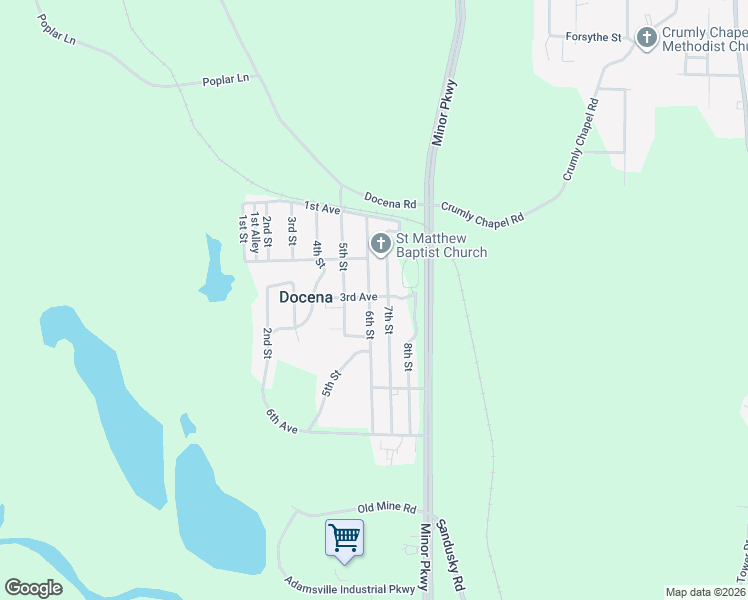 map of restaurants, bars, coffee shops, grocery stores, and more near 301 7th Street in Docena