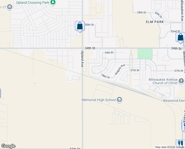 map of restaurants, bars, coffee shops, grocery stores, and more near 3612 Trenton Avenue in Lubbock