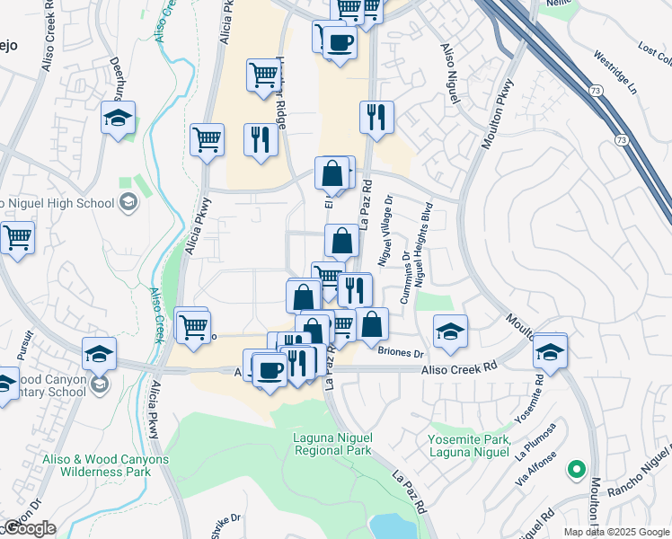map of restaurants, bars, coffee shops, grocery stores, and more near 27782 El Lazo in Laguna Niguel