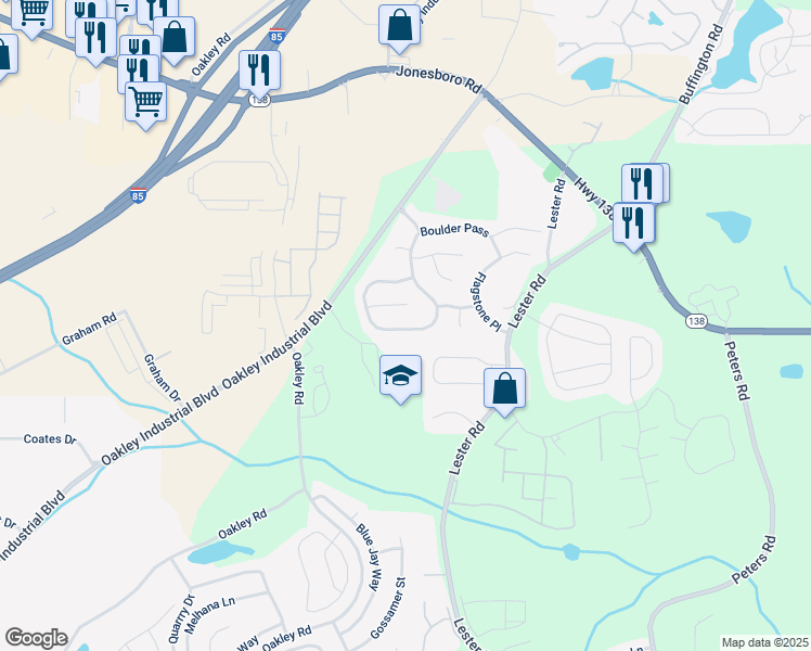 map of restaurants, bars, coffee shops, grocery stores, and more near 7184 Boulder Pass in Union City