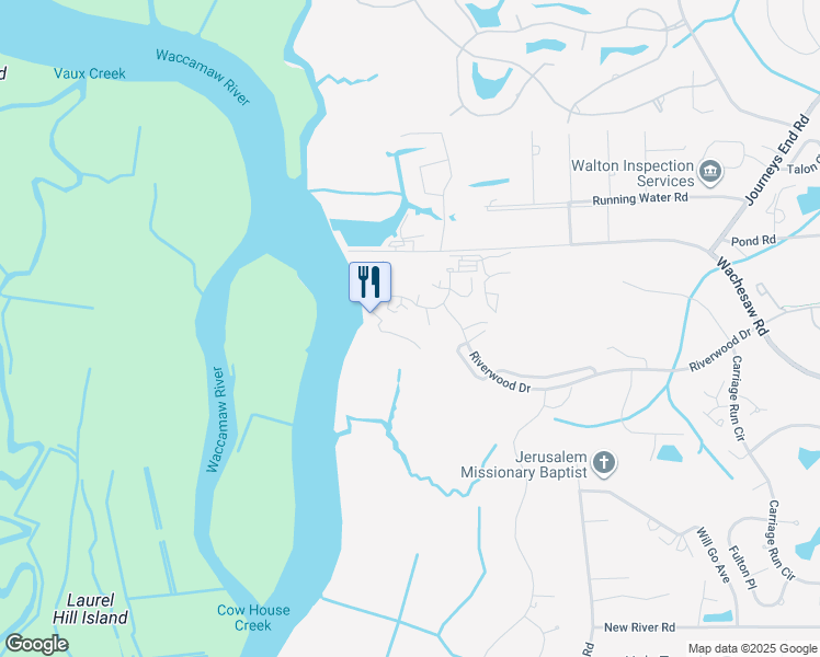 map of restaurants, bars, coffee shops, grocery stores, and more near 1806 Laurel Trail in Murrells Inlet