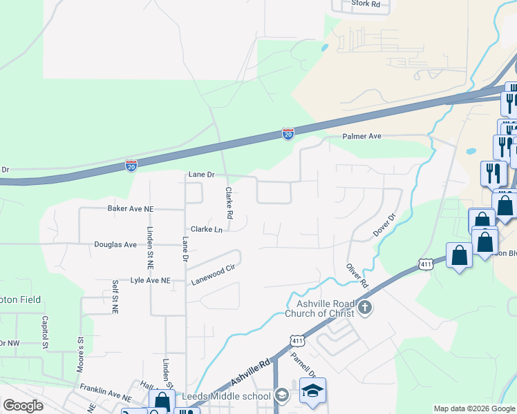 map of restaurants, bars, coffee shops, grocery stores, and more near 2033 Phillips Circle in Leeds
