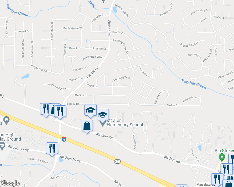 map of restaurants, bars, coffee shops, grocery stores, and more near 3034 Medina Drive in Jonesboro