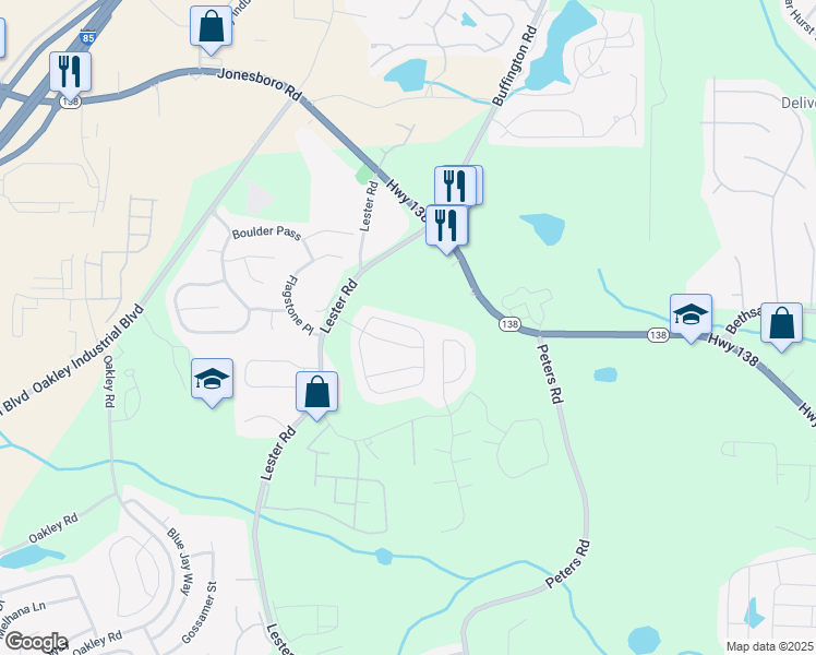 map of restaurants, bars, coffee shops, grocery stores, and more near 6232 Hickory Lane Drive in Union City