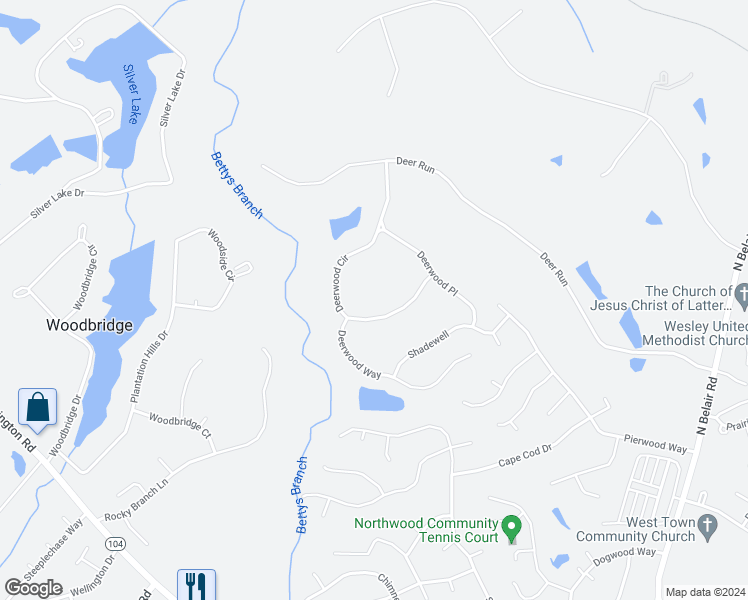 map of restaurants, bars, coffee shops, grocery stores, and more near 865 Deerwood Circle in Evans