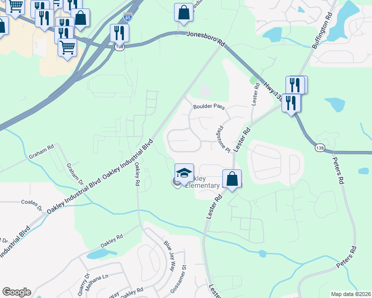 map of restaurants, bars, coffee shops, grocery stores, and more near 7184 Boulder Pass in Union City