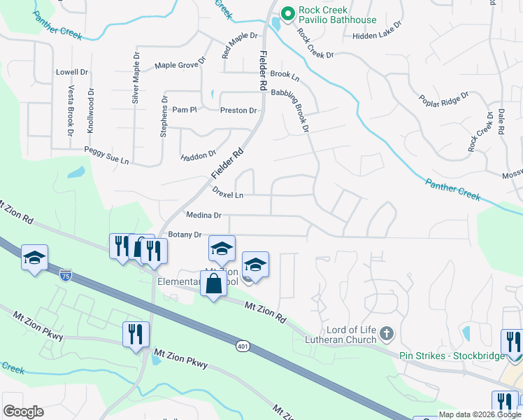 map of restaurants, bars, coffee shops, grocery stores, and more near 2996 Medina Drive in Jonesboro