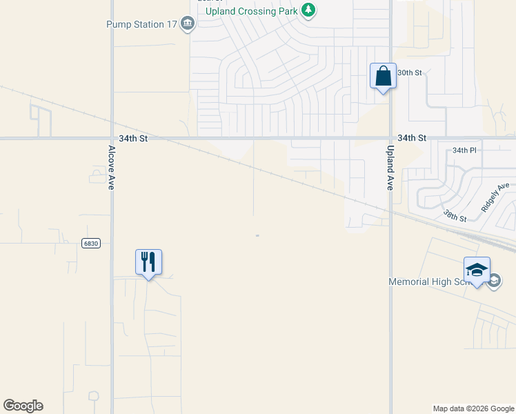map of restaurants, bars, coffee shops, grocery stores, and more near 7441 34th Street in Lubbock