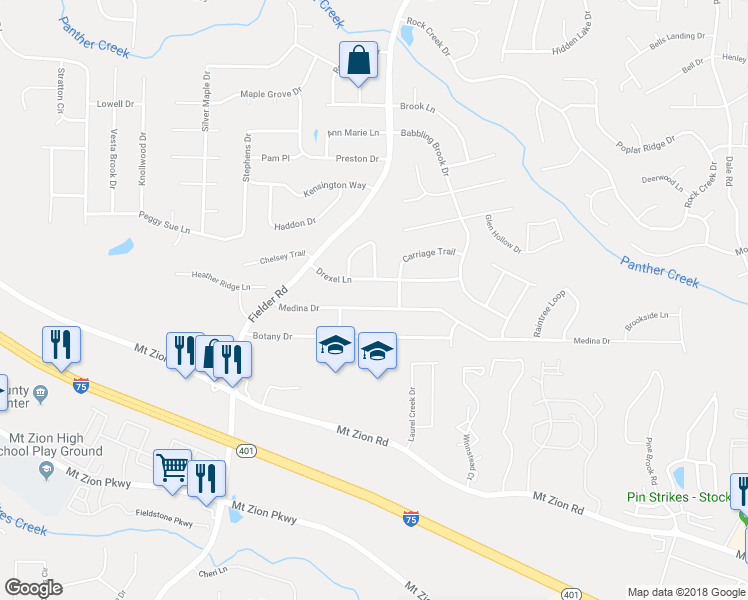 map of restaurants, bars, coffee shops, grocery stores, and more near 2980 Medina Drive in Jonesboro