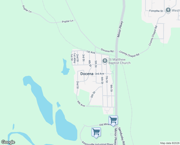 map of restaurants, bars, coffee shops, grocery stores, and more near in Docena