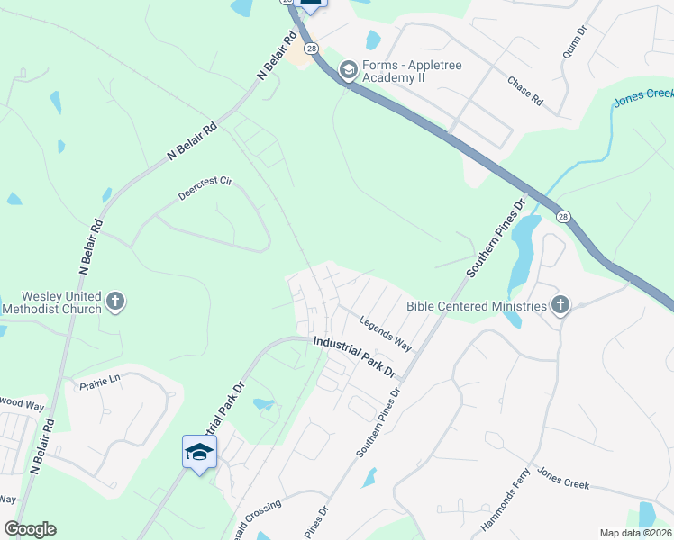 map of restaurants, bars, coffee shops, grocery stores, and more near 817 Player Way in Evans