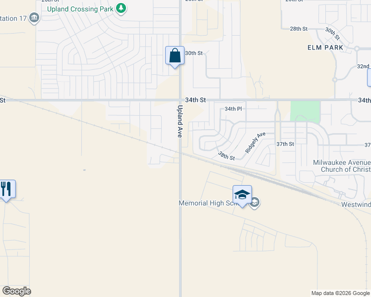 map of restaurants, bars, coffee shops, grocery stores, and more near 3900-3902 County Road 1600 in Lubbock