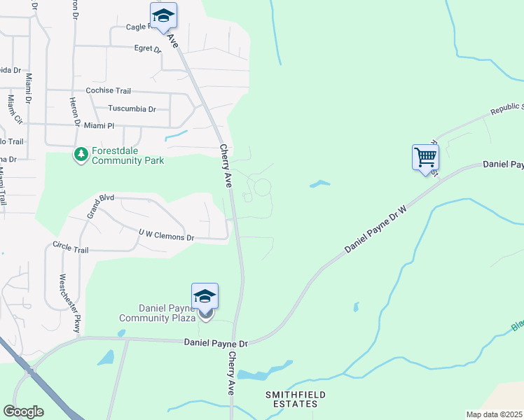 map of restaurants, bars, coffee shops, grocery stores, and more near 1250 Jeff Germany Parkway in Birmingham