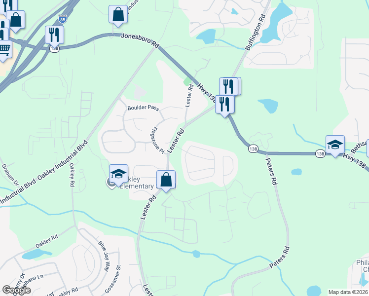 map of restaurants, bars, coffee shops, grocery stores, and more near 6105 Hickory Lane Drive in Union City