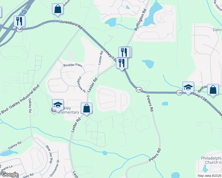 map of restaurants, bars, coffee shops, grocery stores, and more near 6232 Hickory Lane Circle in Union City