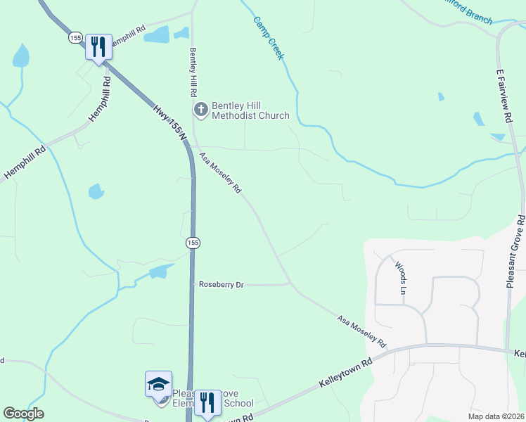 map of restaurants, bars, coffee shops, grocery stores, and more near 368 Asa Moseley Road in Stockbridge