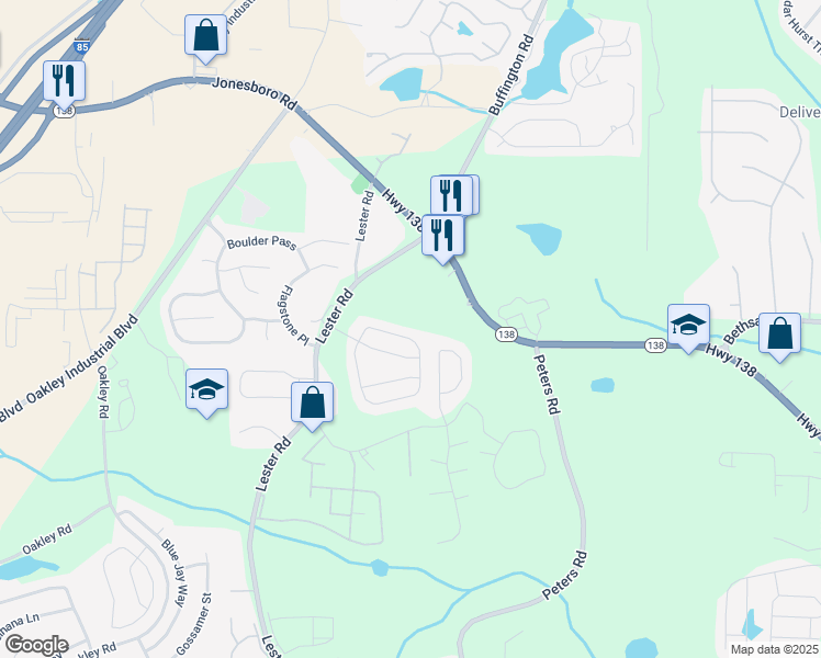 map of restaurants, bars, coffee shops, grocery stores, and more near 6232 Hickory Lane Circle in Union City
