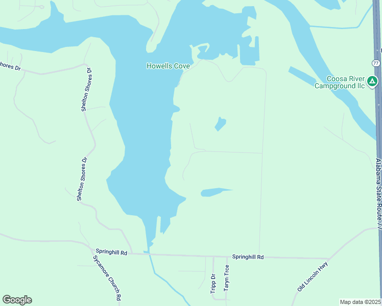 map of restaurants, bars, coffee shops, grocery stores, and more near 352 Michaels Cove in Talladega