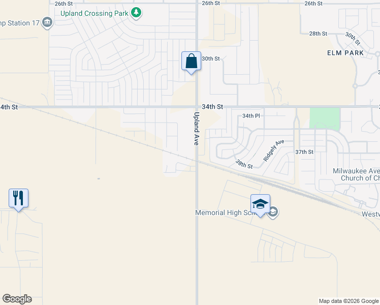 map of restaurants, bars, coffee shops, grocery stores, and more near 3702 County Road 1600 in Lubbock