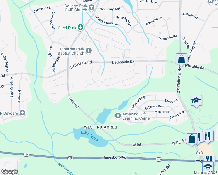 map of restaurants, bars, coffee shops, grocery stores, and more near 2722 South Hills in Riverdale
