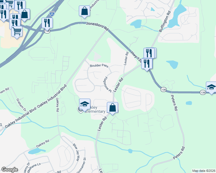 map of restaurants, bars, coffee shops, grocery stores, and more near 7183 Flagstone Place in Union City