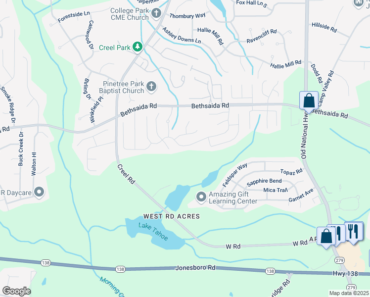 map of restaurants, bars, coffee shops, grocery stores, and more near 2722 South Hills in Riverdale