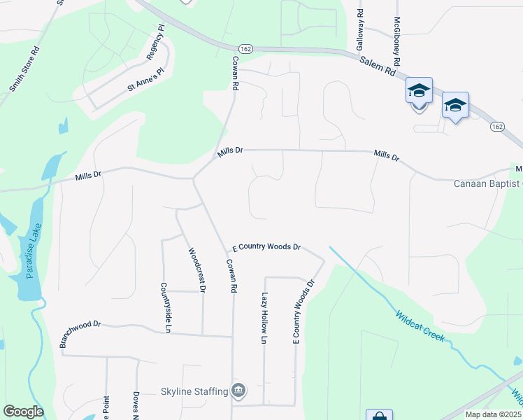 map of restaurants, bars, coffee shops, grocery stores, and more near 170 Autumn Cove in Covington