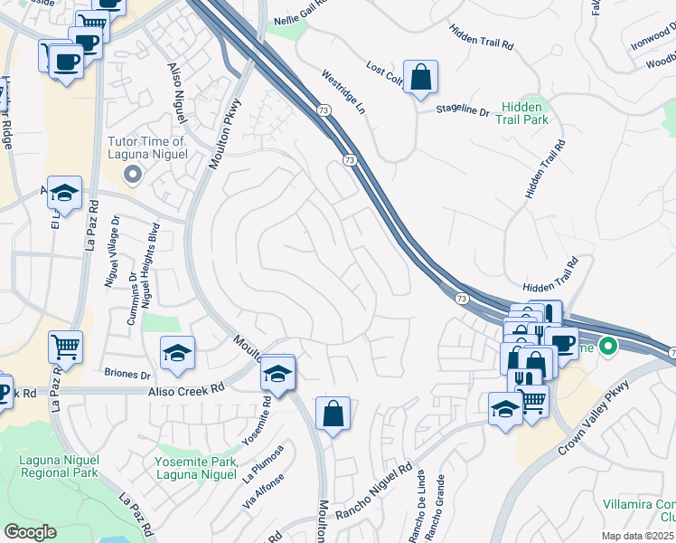 map of restaurants, bars, coffee shops, grocery stores, and more near 24861 Hamlet Way in Laguna Niguel