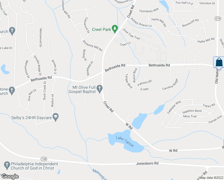 map of restaurants, bars, coffee shops, grocery stores, and more near 2780 Robinson Wood Drive in Riverdale