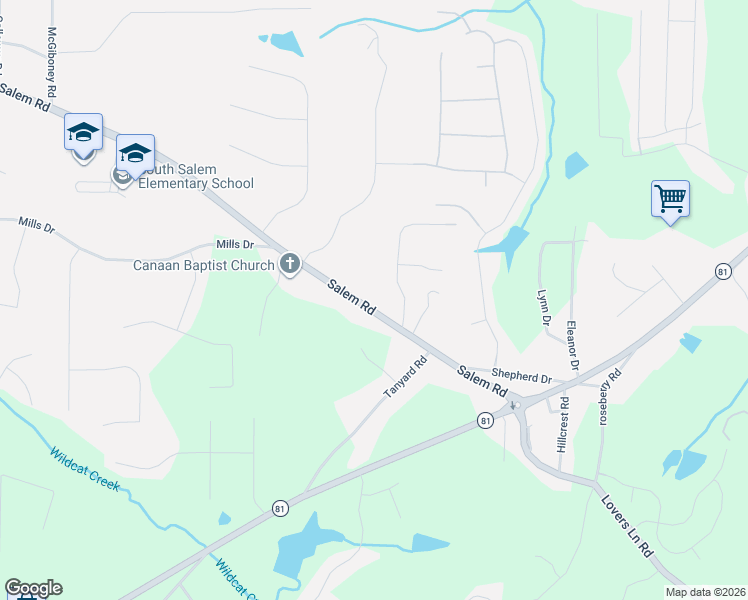 map of restaurants, bars, coffee shops, grocery stores, and more near 45 Knights Circle in Covington
