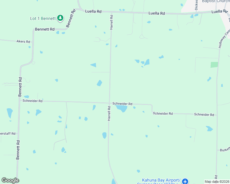 map of restaurants, bars, coffee shops, grocery stores, and more near 3244 Harrell Road in Howe