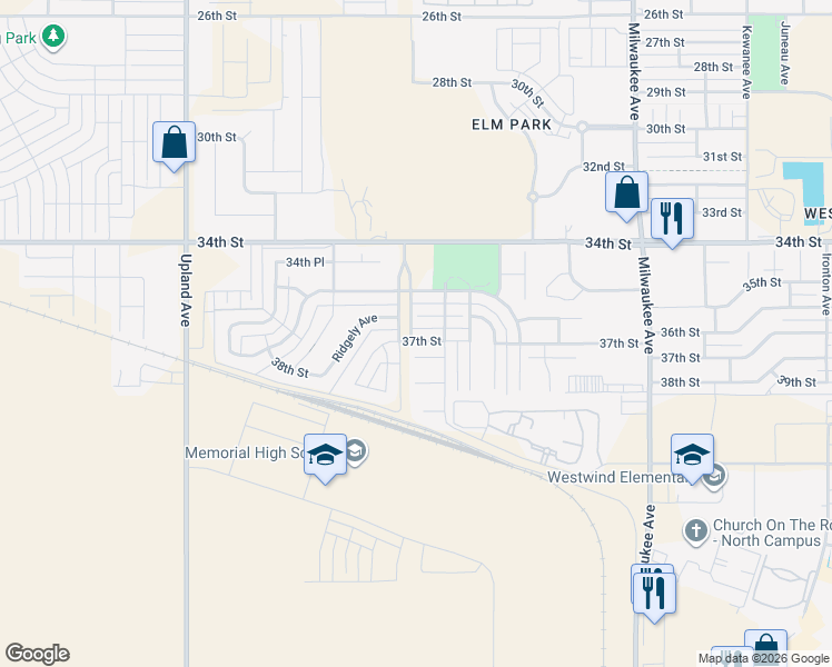 map of restaurants, bars, coffee shops, grocery stores, and more near 6912 37th Street in Lubbock