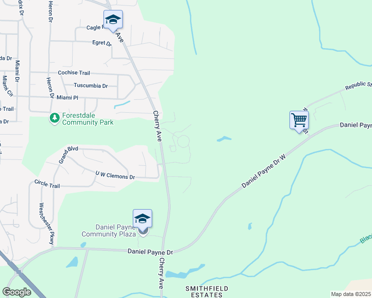 map of restaurants, bars, coffee shops, grocery stores, and more near 1100 Jeff Germany Parkway in Birmingham