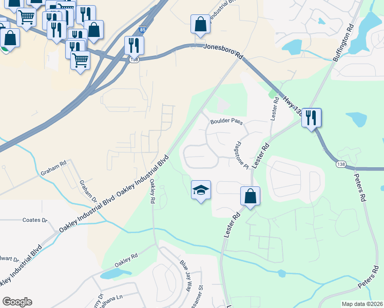 map of restaurants, bars, coffee shops, grocery stores, and more near 425 Lava Lane in Union City
