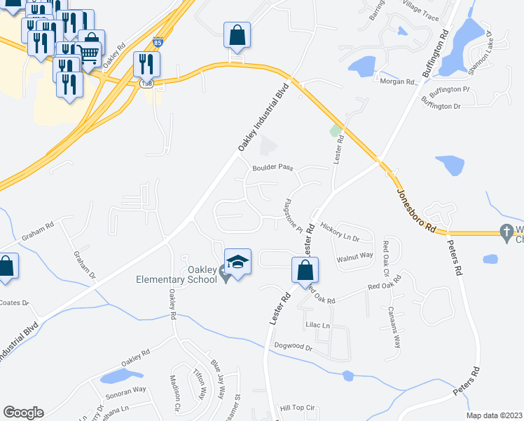 map of restaurants, bars, coffee shops, grocery stores, and more near 7161 Boulder Pass in Union City