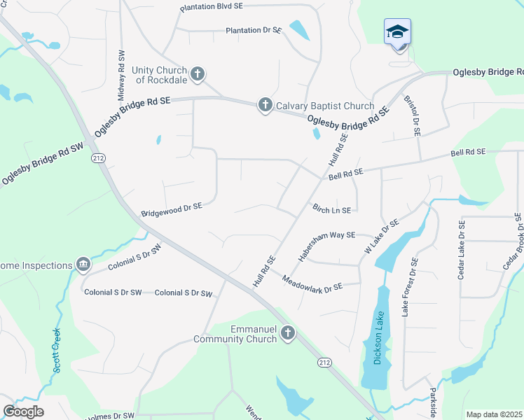 map of restaurants, bars, coffee shops, grocery stores, and more near 353 Sherwood Circle Southeast in Conyers