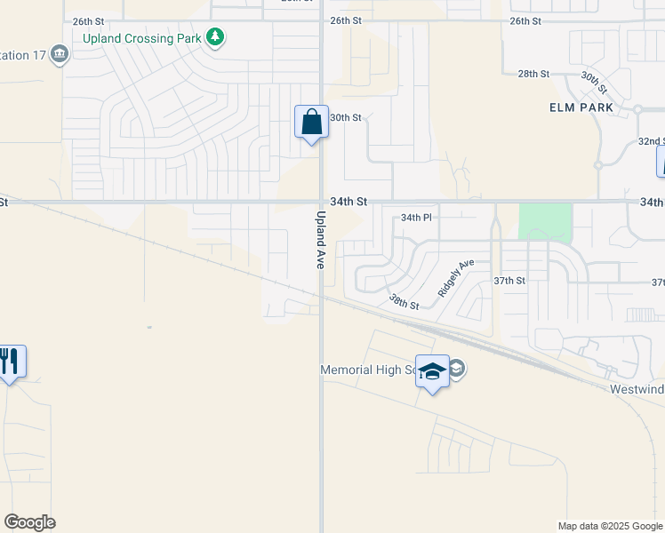 map of restaurants, bars, coffee shops, grocery stores, and more near 3900 Upland Avenue in Lubbock