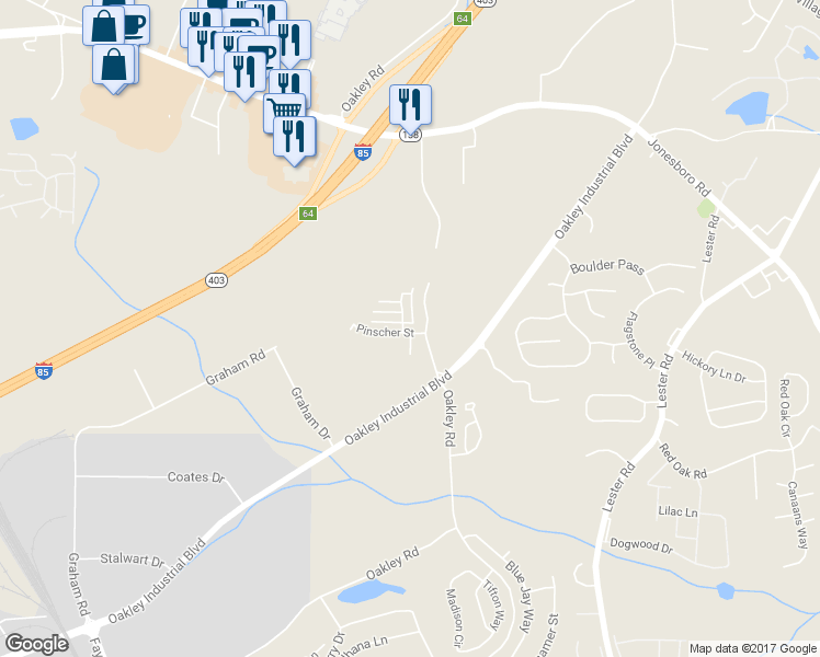 map of restaurants, bars, coffee shops, grocery stores, and more near 4413 Pinscher Street in Union City