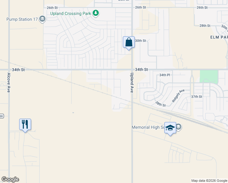 map of restaurants, bars, coffee shops, grocery stores, and more near 3900 County Road 1600 in Lubbock