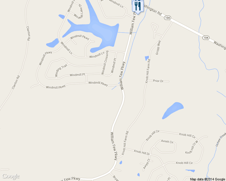 map of restaurants, bars, coffee shops, grocery stores, and more near 904 Windmill Parkway in Evans