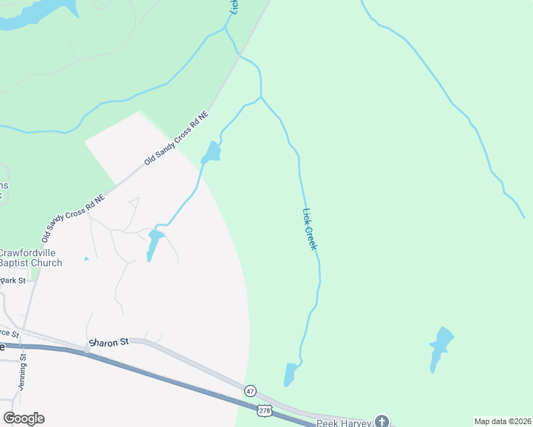map of restaurants, bars, coffee shops, grocery stores, and more near Hillman Road in Crawfordville