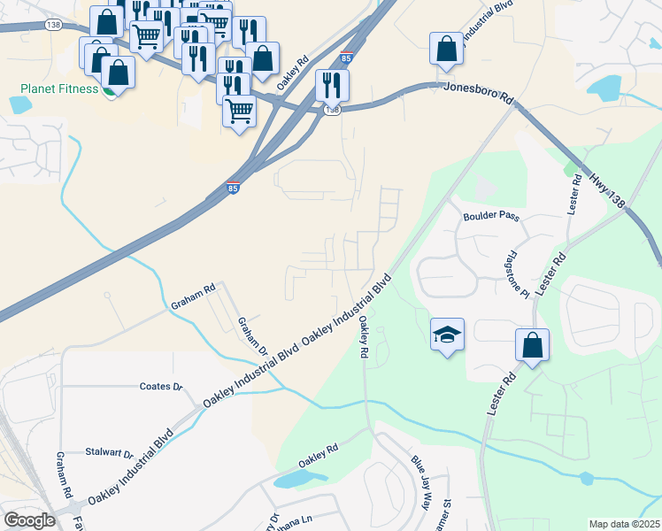 map of restaurants, bars, coffee shops, grocery stores, and more near 4413 Pinscher Street in Union City