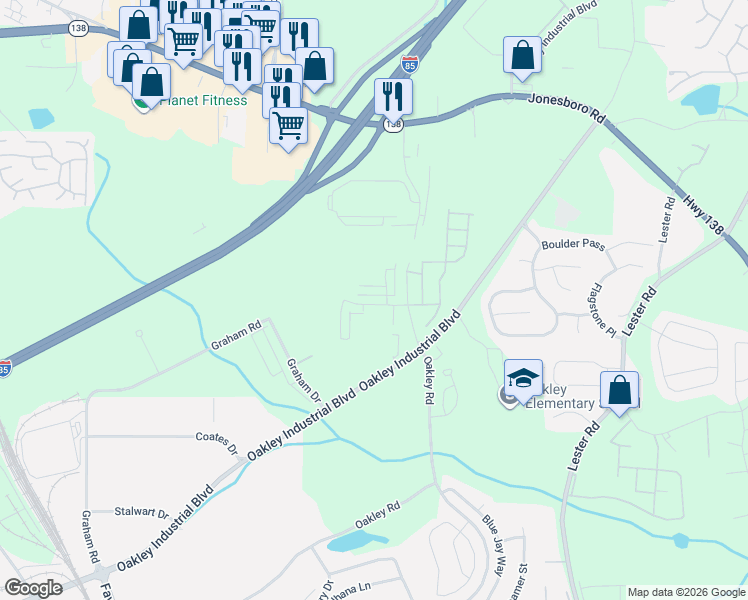 map of restaurants, bars, coffee shops, grocery stores, and more near 7208 Grosbeak Street in Union City