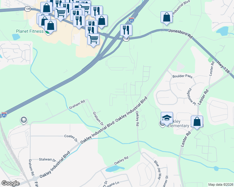 map of restaurants, bars, coffee shops, grocery stores, and more near 4432 Pinscher Street in Union City