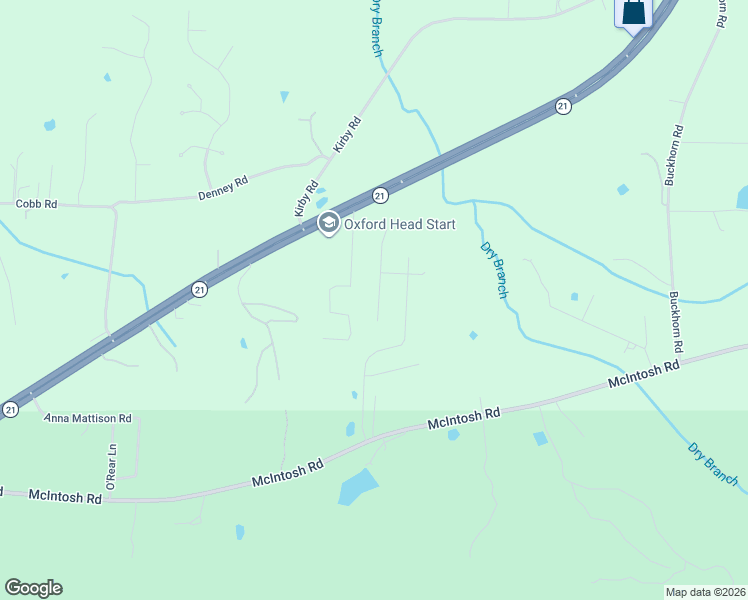 map of restaurants, bars, coffee shops, grocery stores, and more near 69 Jenkins Road in Munford