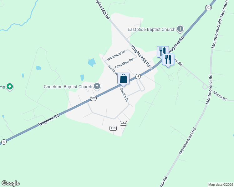map of restaurants, bars, coffee shops, grocery stores, and more near 221 Combs Drive in Aiken