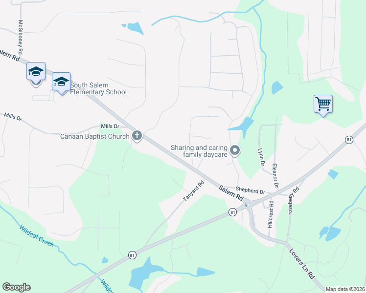 map of restaurants, bars, coffee shops, grocery stores, and more near 45 Knights Circle in Covington
