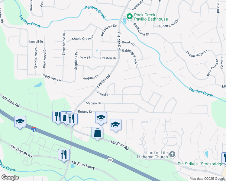 map of restaurants, bars, coffee shops, grocery stores, and more near 7006 Vesta Way in Jonesboro