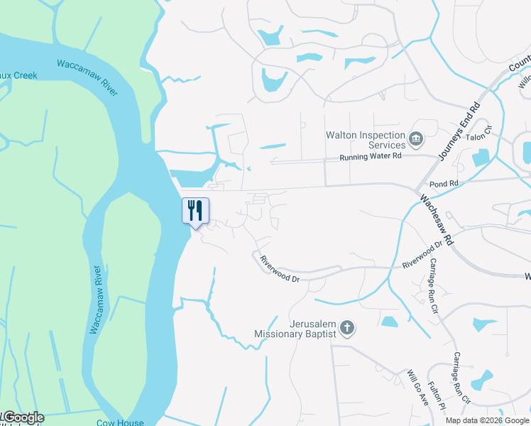 map of restaurants, bars, coffee shops, grocery stores, and more near 3045 Court Street in Murrells Inlet