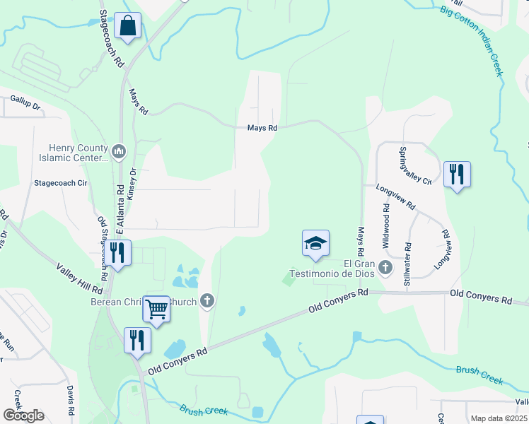 map of restaurants, bars, coffee shops, grocery stores, and more near 260 Amanda Court in Stockbridge